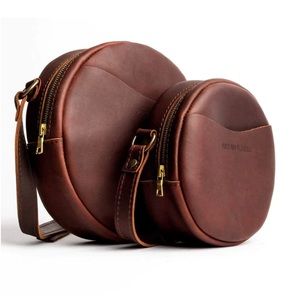 Portland Leather Goods small circle bag in Cognac. Small size only. Like New.